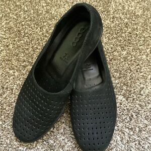 Black ECCO Felicia Slip On Wedge Shoes Size 7.5